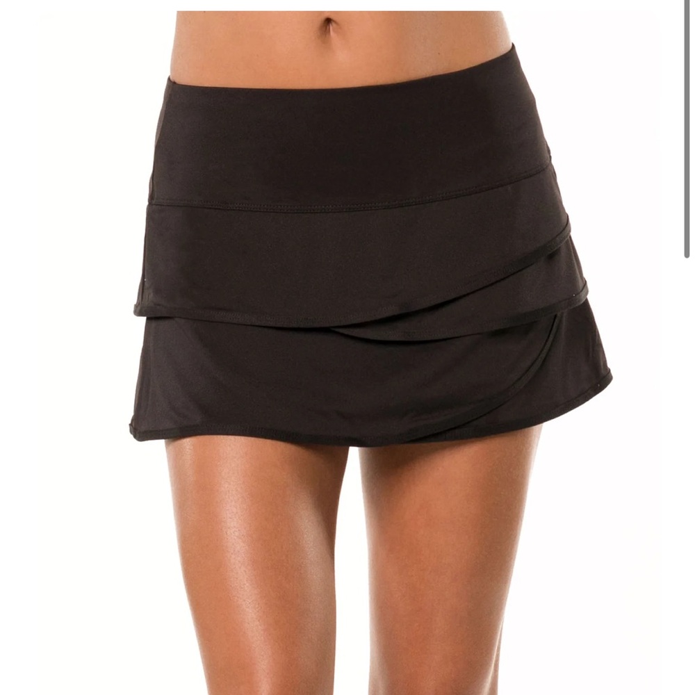 Lucky in Love Black Scalloped Layered Tennis Skirt